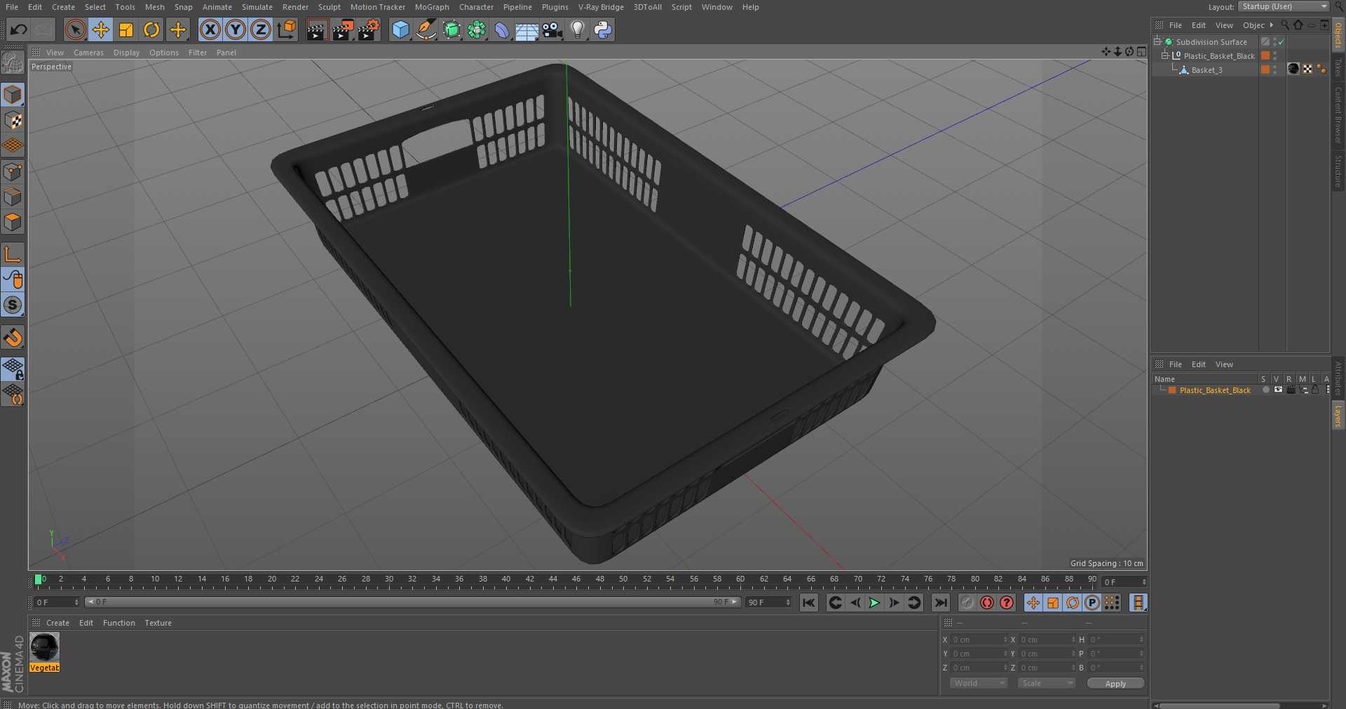 3D model Plastic Basket Black