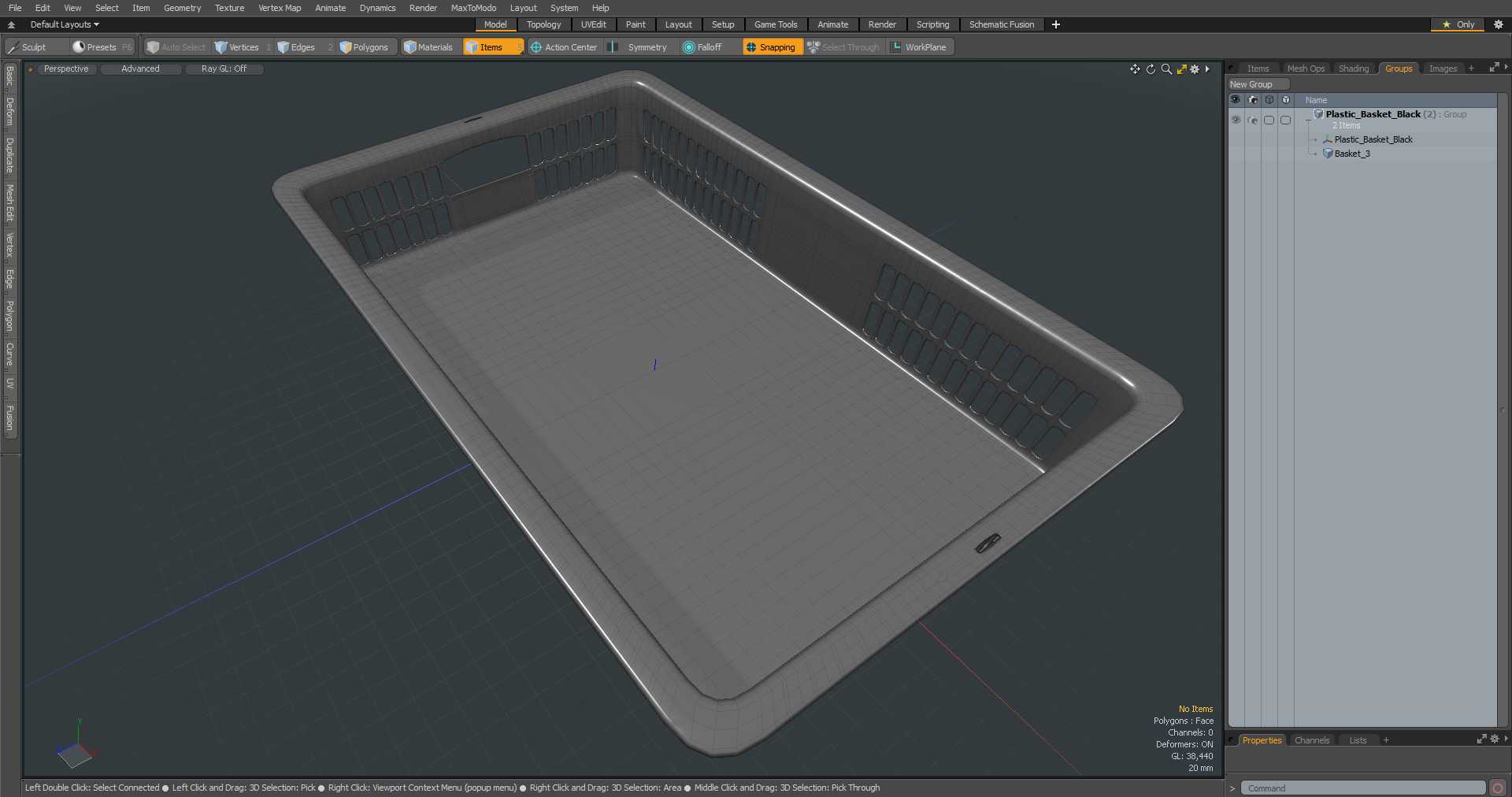 3D model Plastic Basket Black