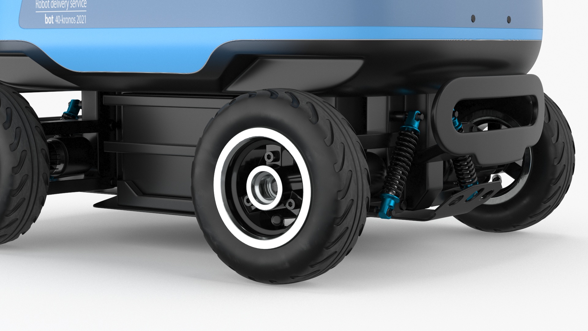 3D Kiwibot Delivery Robot Cyan in Sleep Rigged model