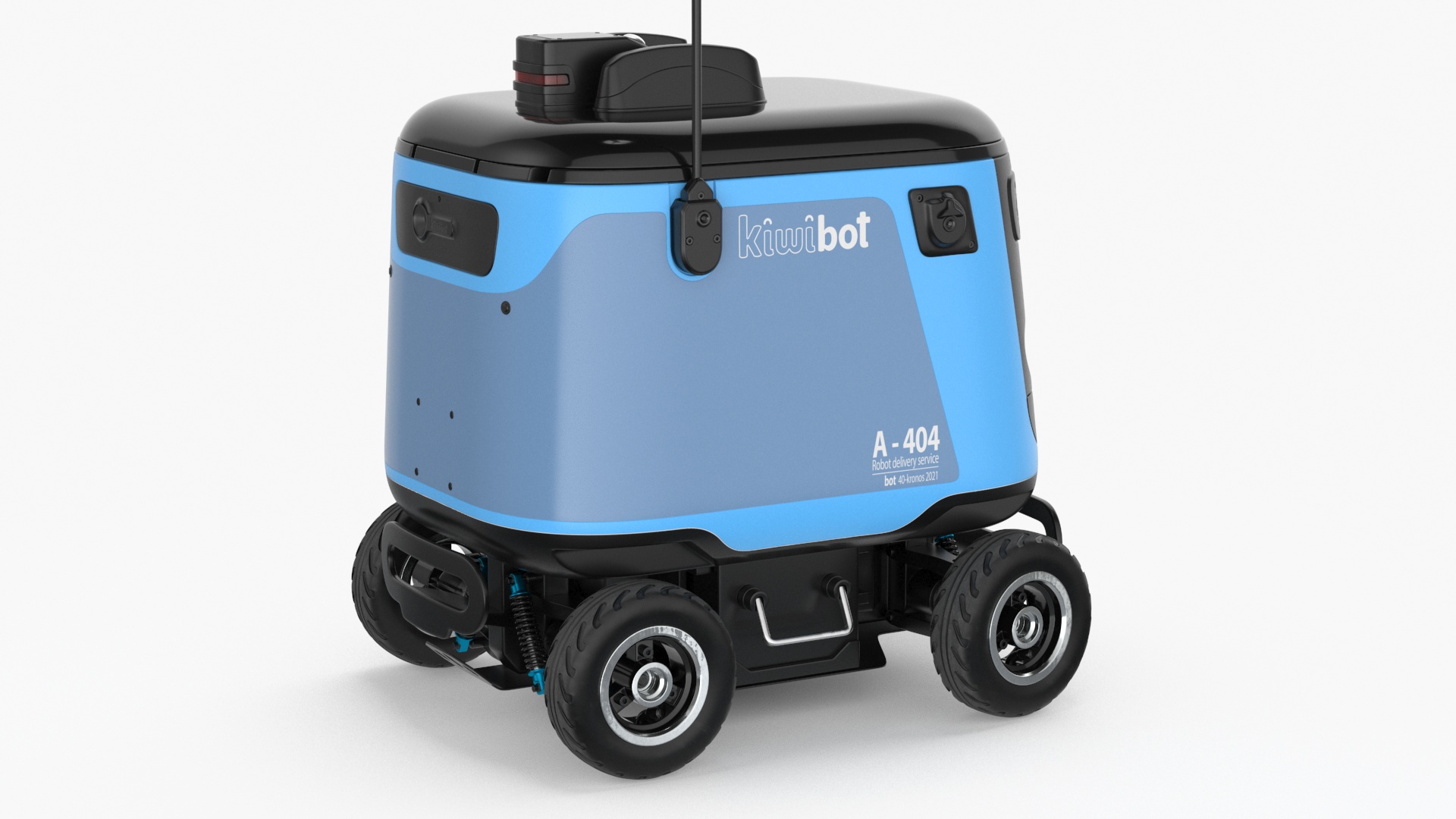 3D Kiwibot Delivery Robot Cyan in Sleep Rigged model