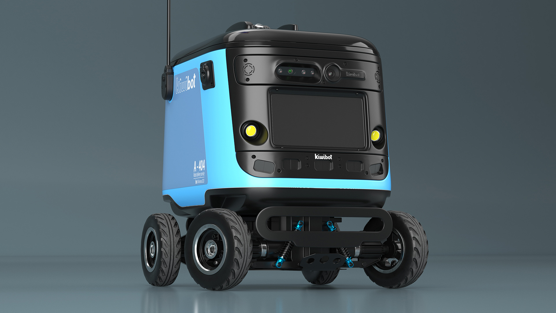 3D Kiwibot Delivery Robot Cyan in Sleep Rigged model