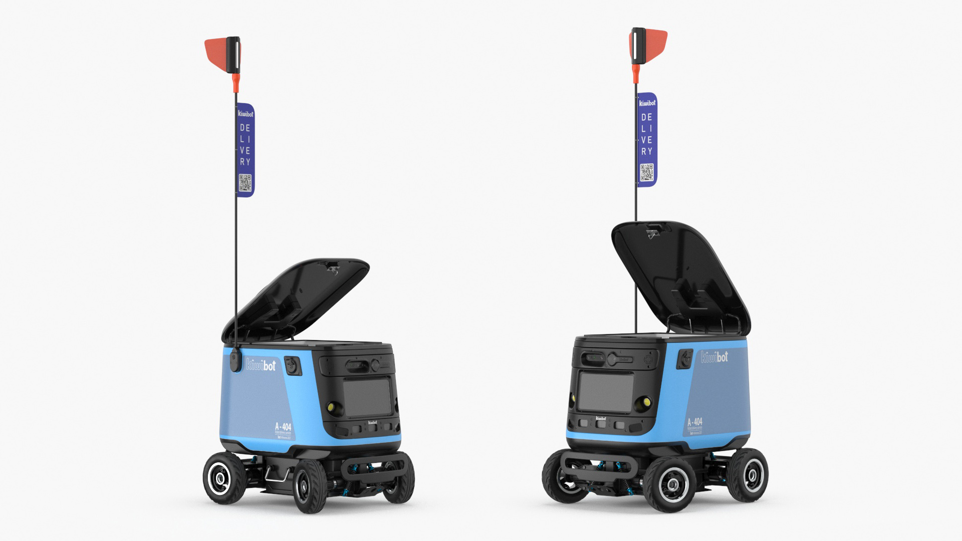 3D Kiwibot Delivery Robot Cyan in Sleep Rigged model