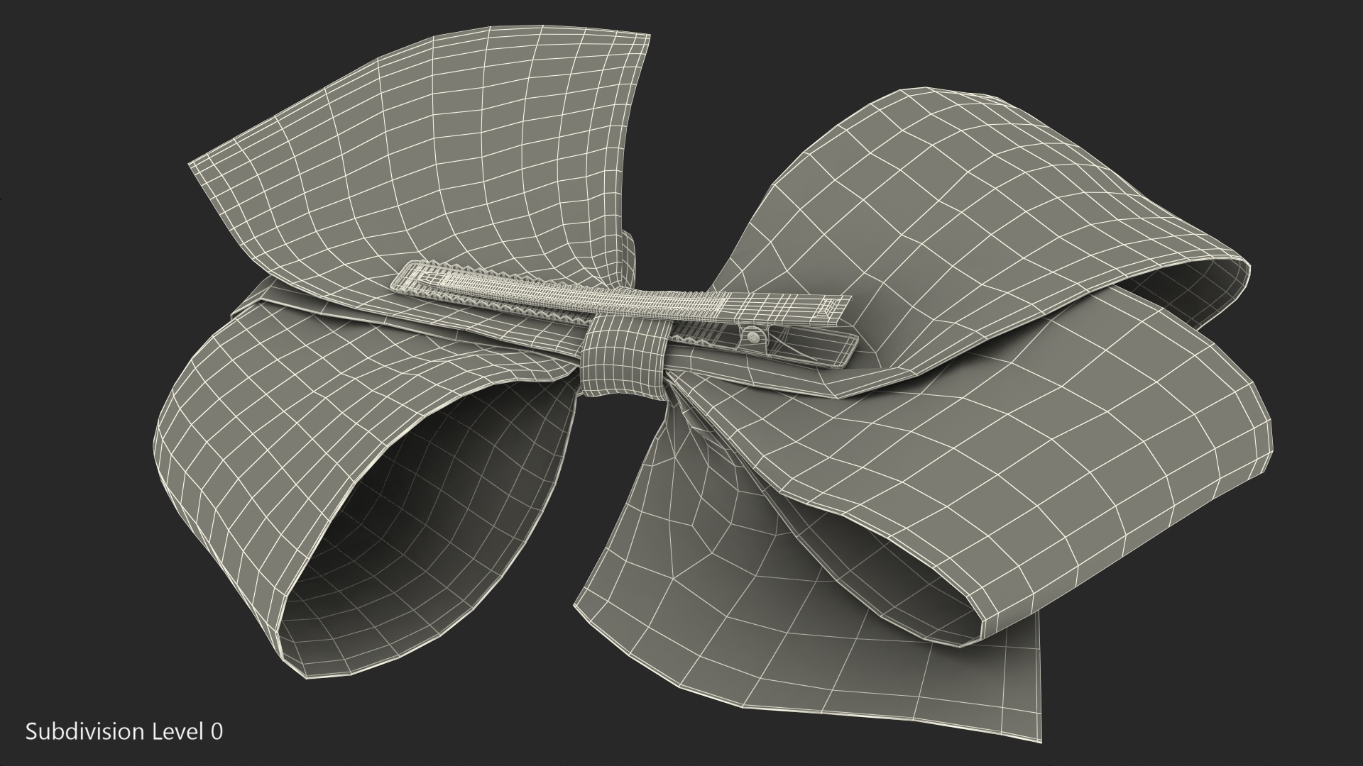 Large Hair Bow with Alligator Clip 3D model