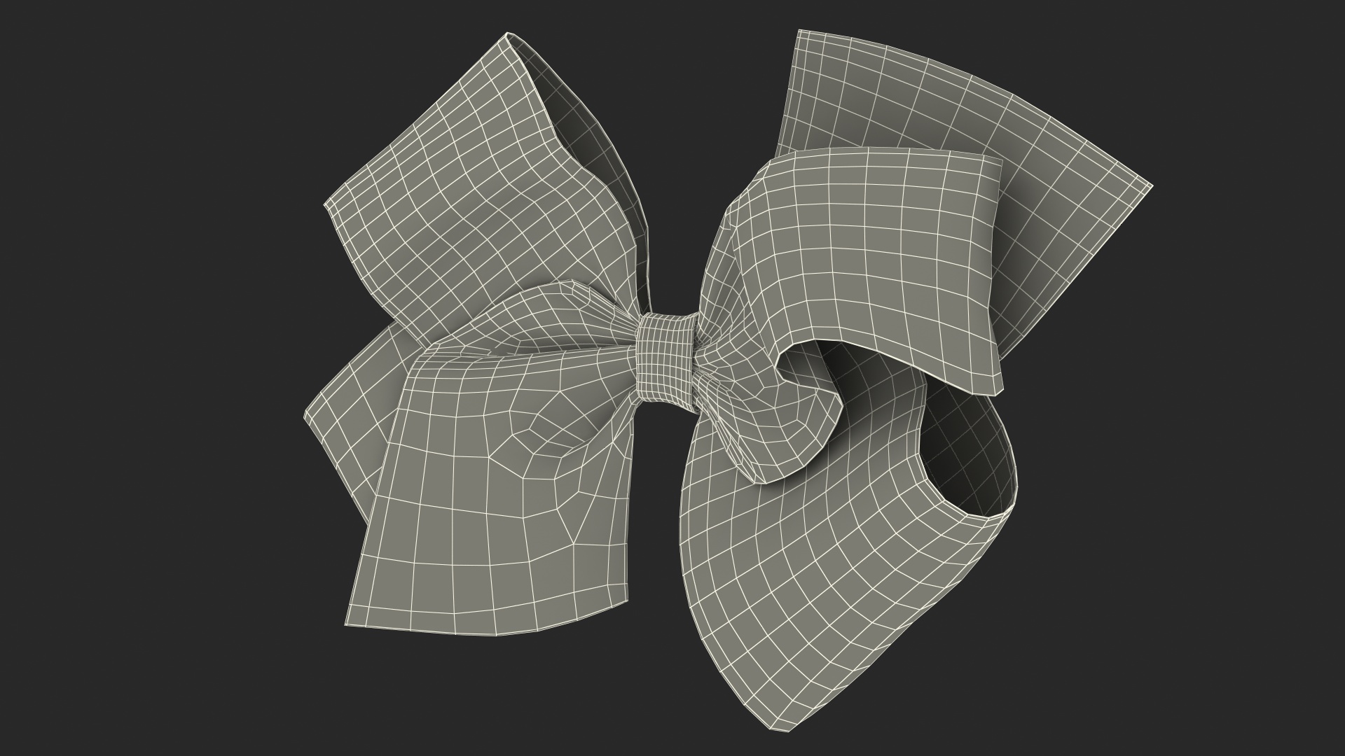 Large Hair Bow with Alligator Clip 3D model