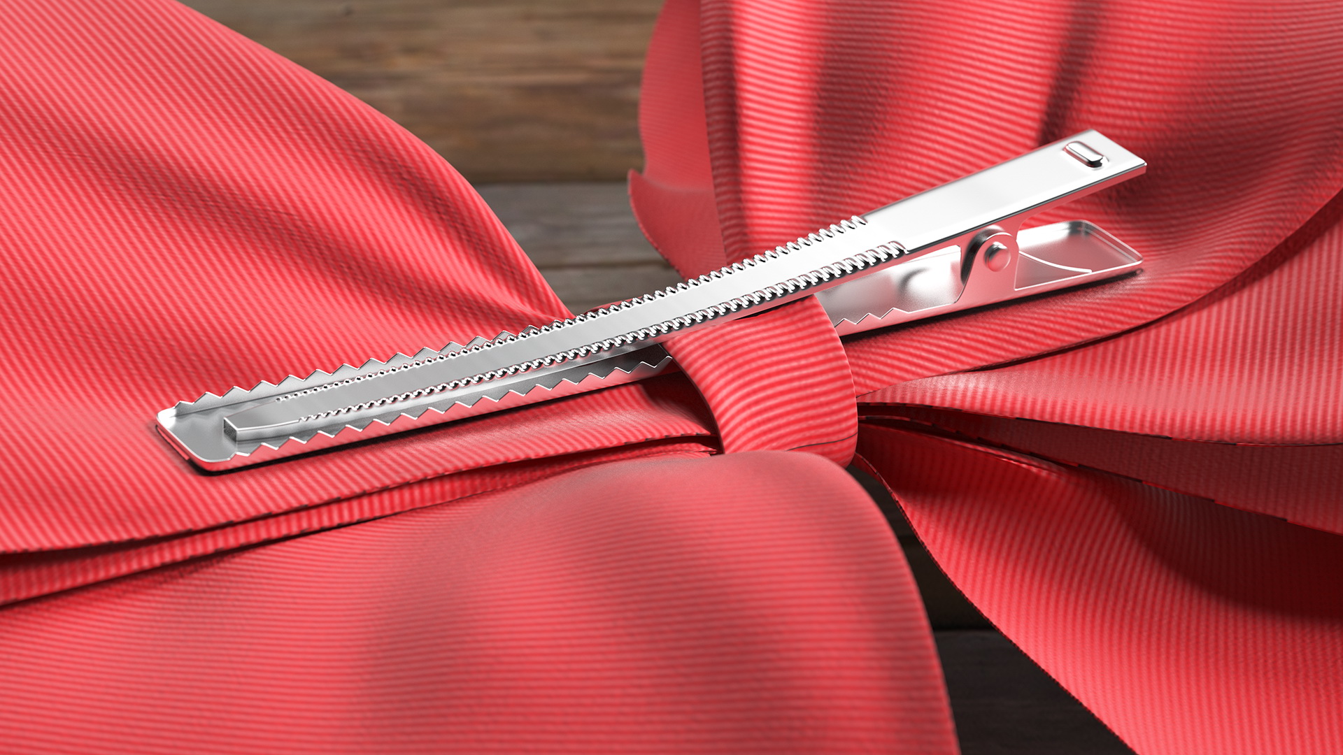 Large Hair Bow with Alligator Clip 3D model