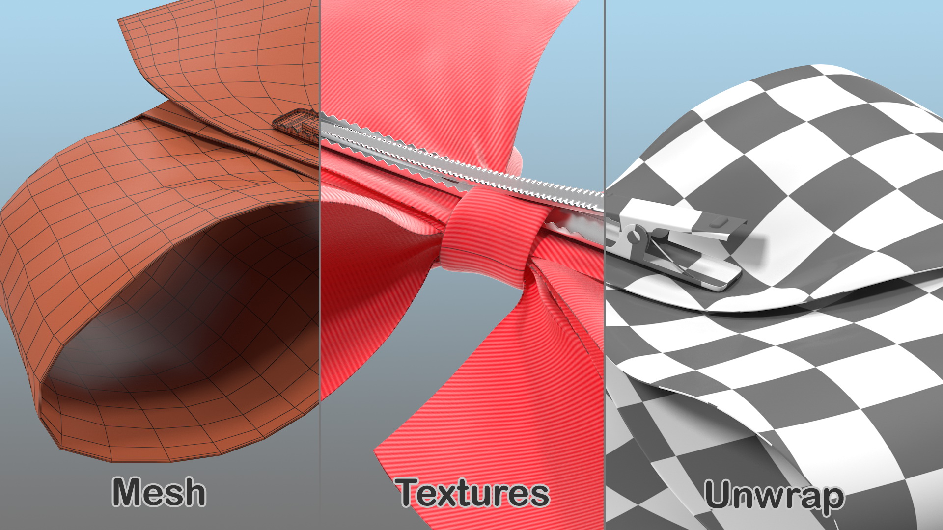 Large Hair Bow with Alligator Clip 3D model