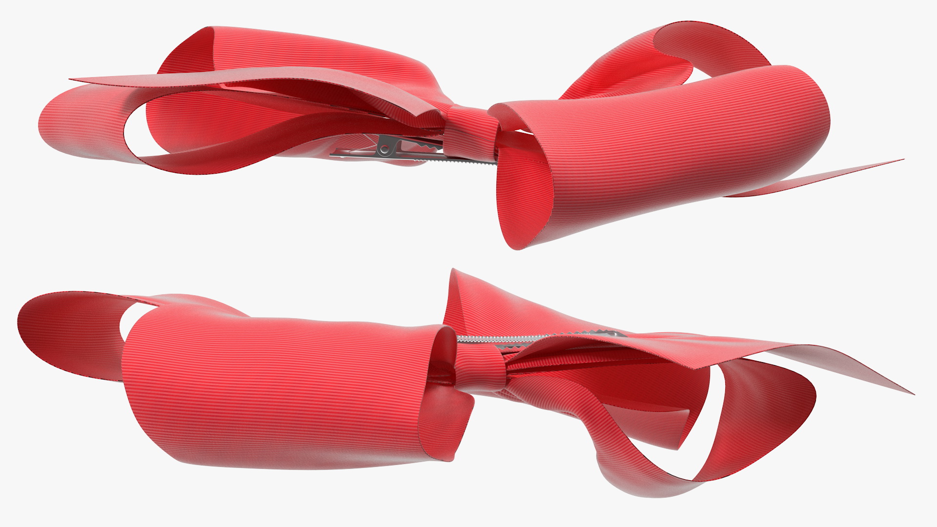 Large Hair Bow with Alligator Clip 3D model