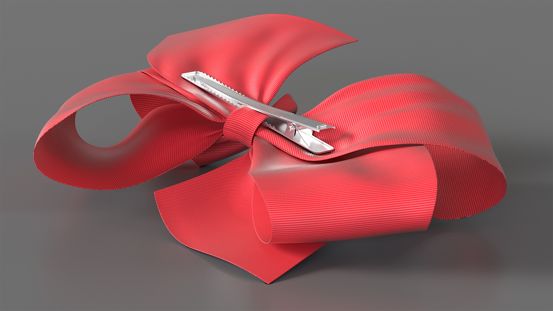Large Hair Bow with Alligator Clip 3D model