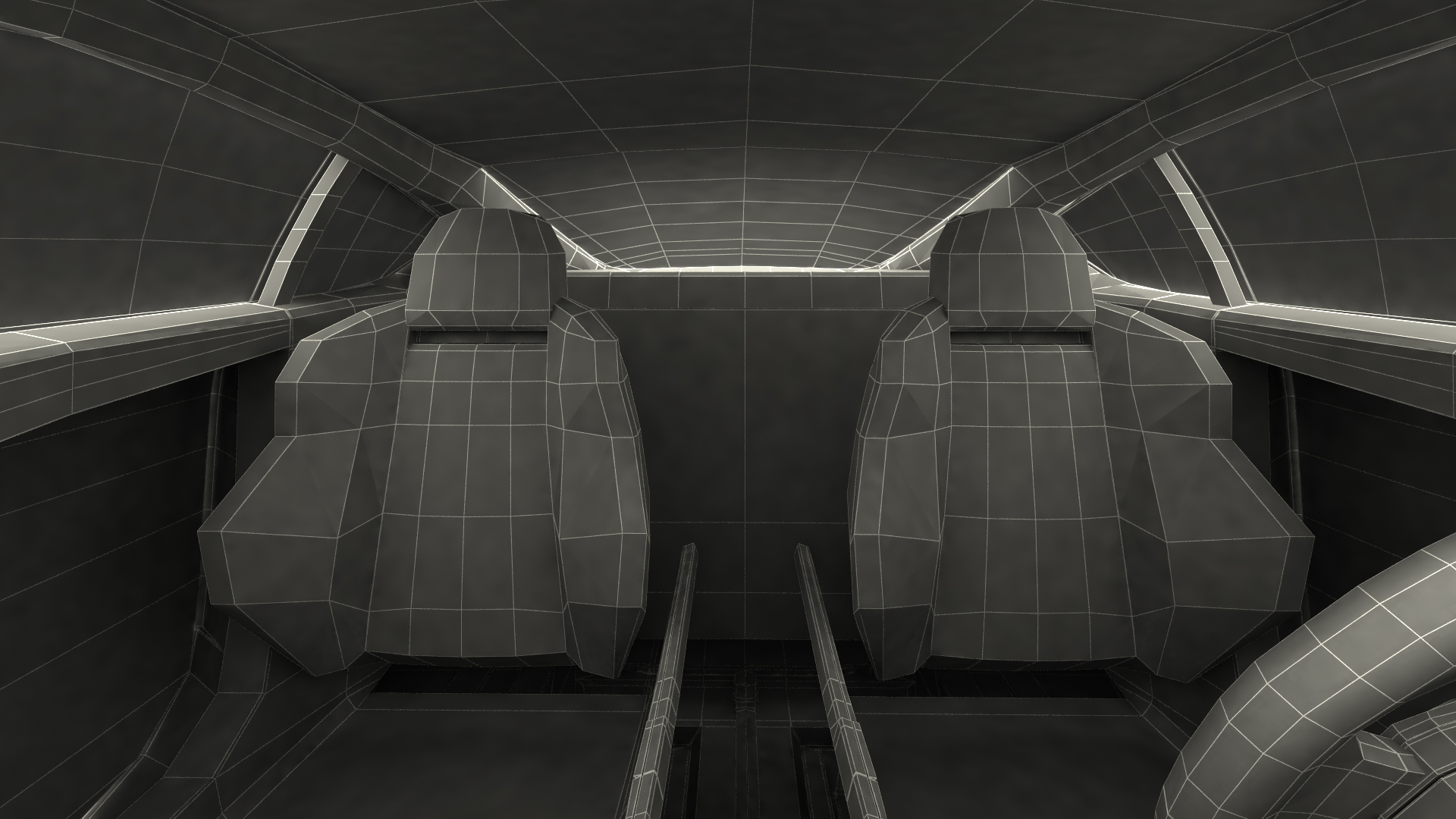 Luxury Sport Car Simple Interior 3D