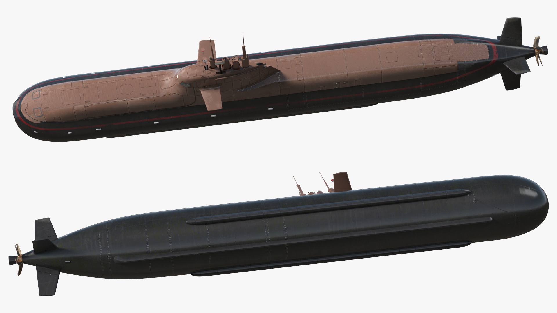 Compact Submarine HDW Class 212A Wet Rigged for Maya 3D