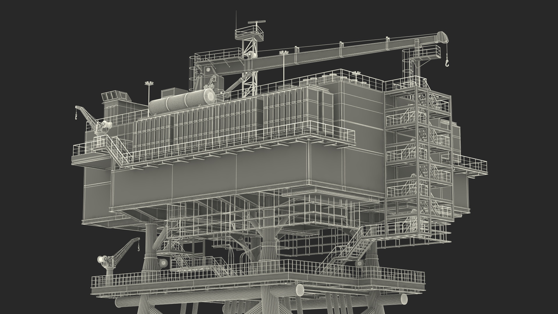 Offshore Wind Farm Substation 3D model
