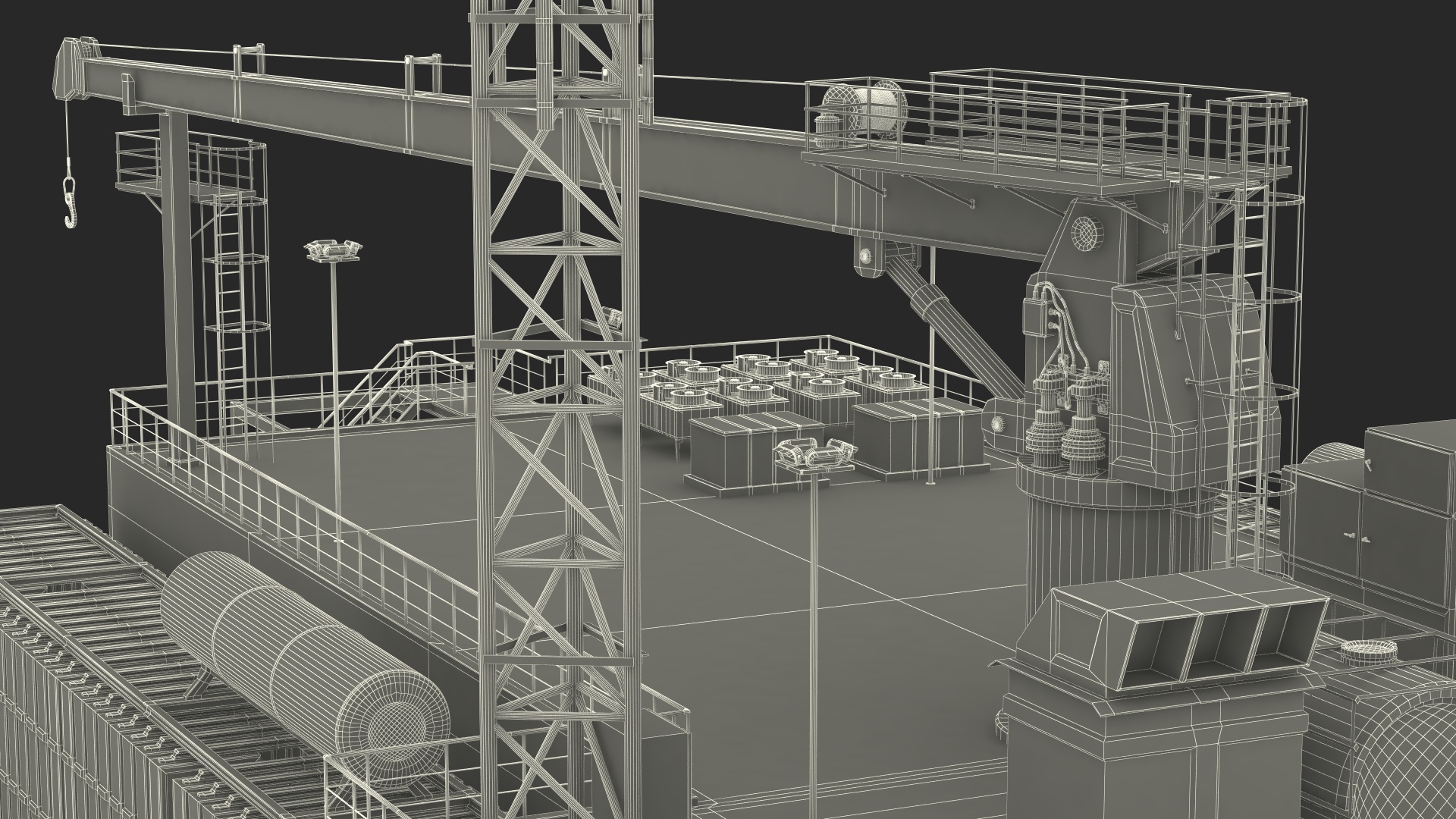 Offshore Wind Farm Substation 3D model