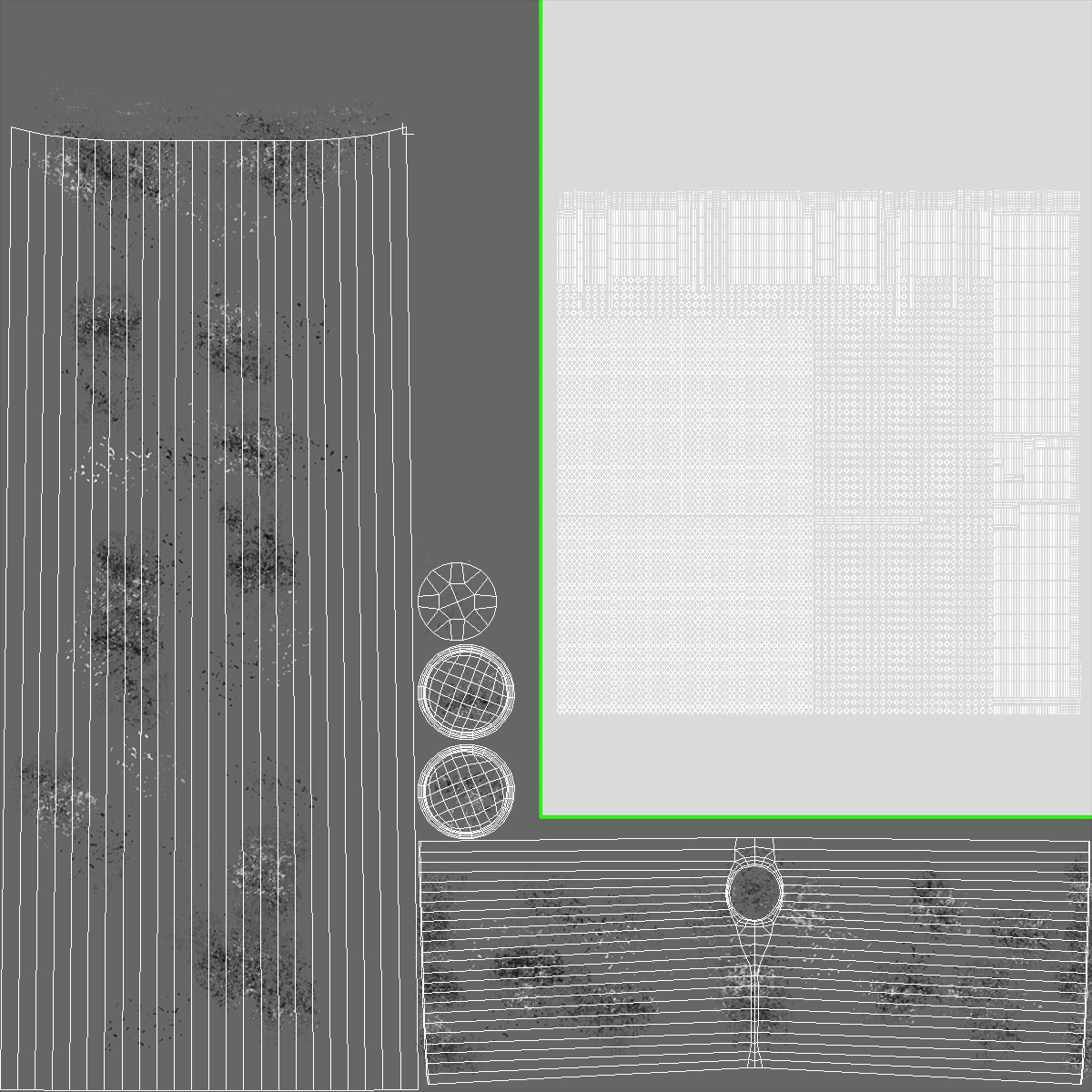 Barbed Razor Wire Mesh Fence Sections 3D