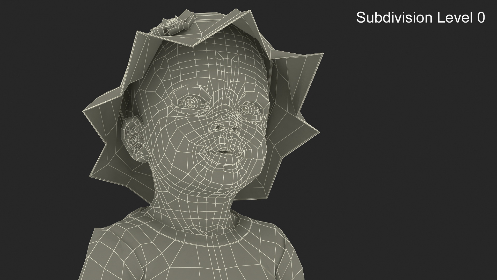 3D Toddler Black Girl Light Skin in Summer Standing model