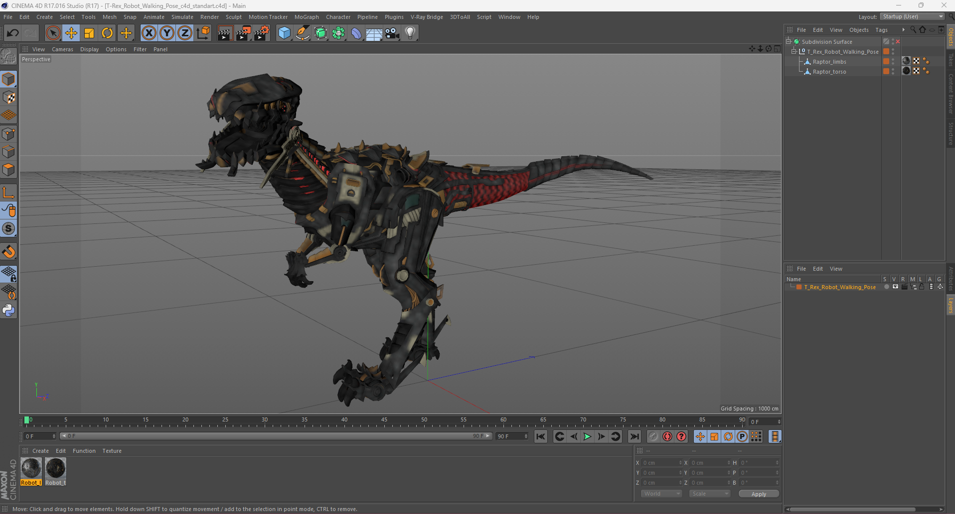 T-Rex Robot Walking Pose 3D model