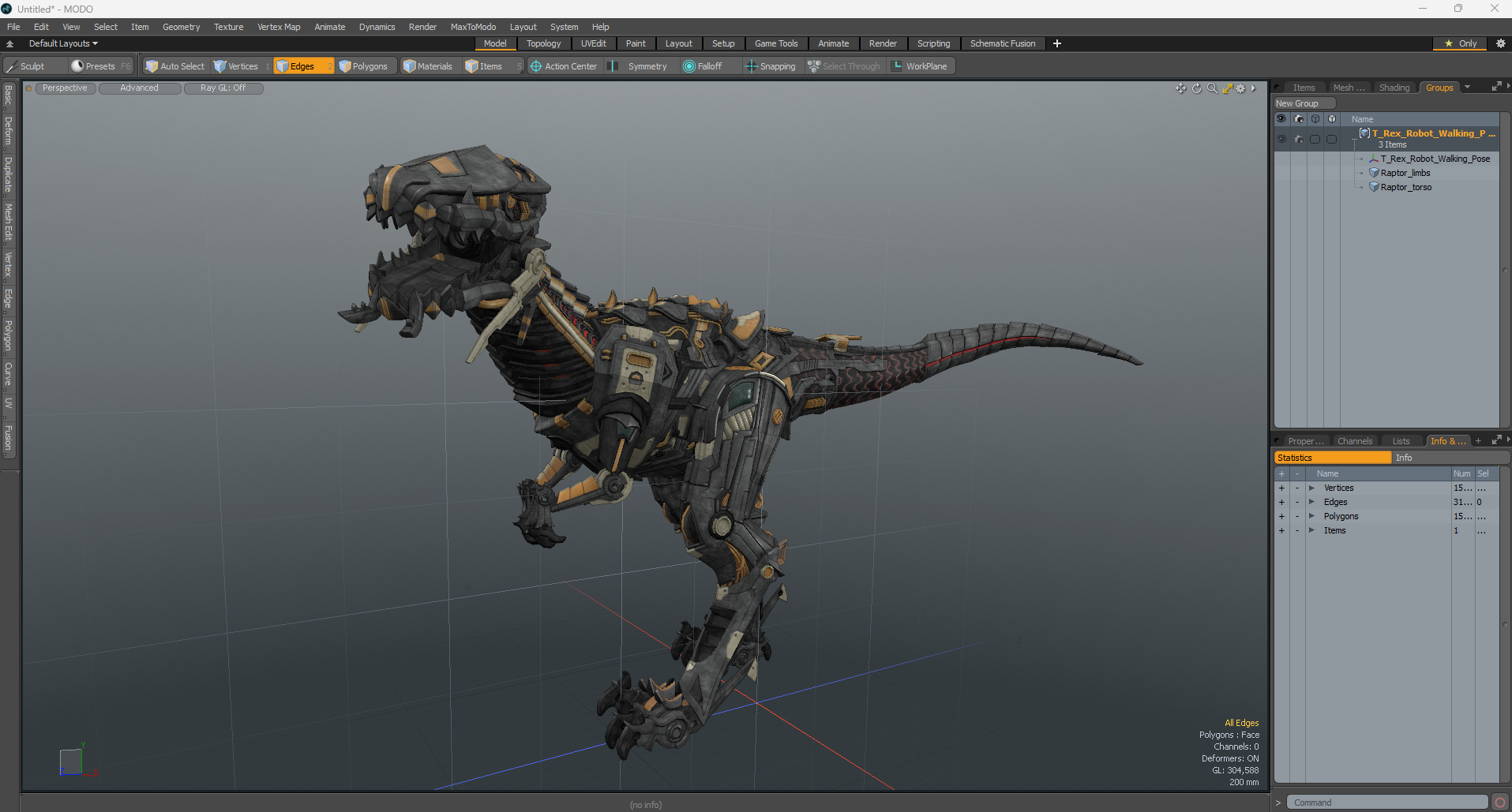 T-Rex Robot Walking Pose 3D model