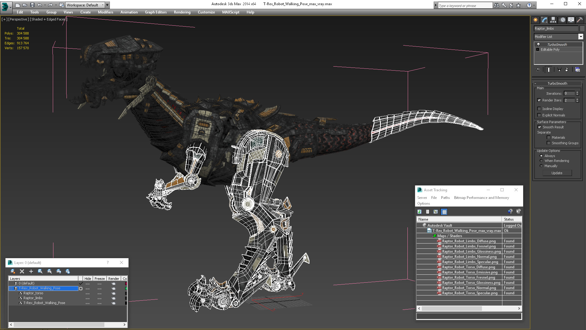 T-Rex Robot Walking Pose 3D model