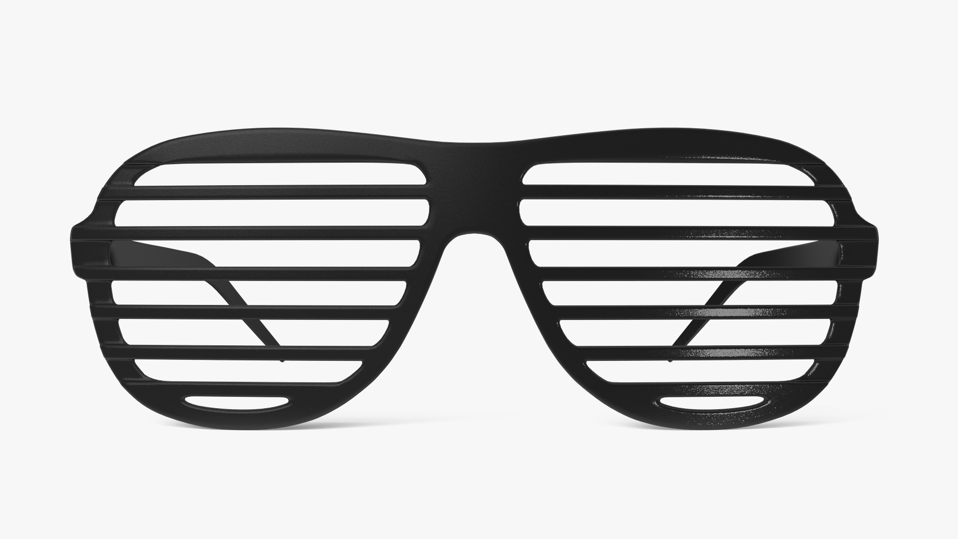 Vintage Black Plastic Shutter Shades Sunglasses 3D