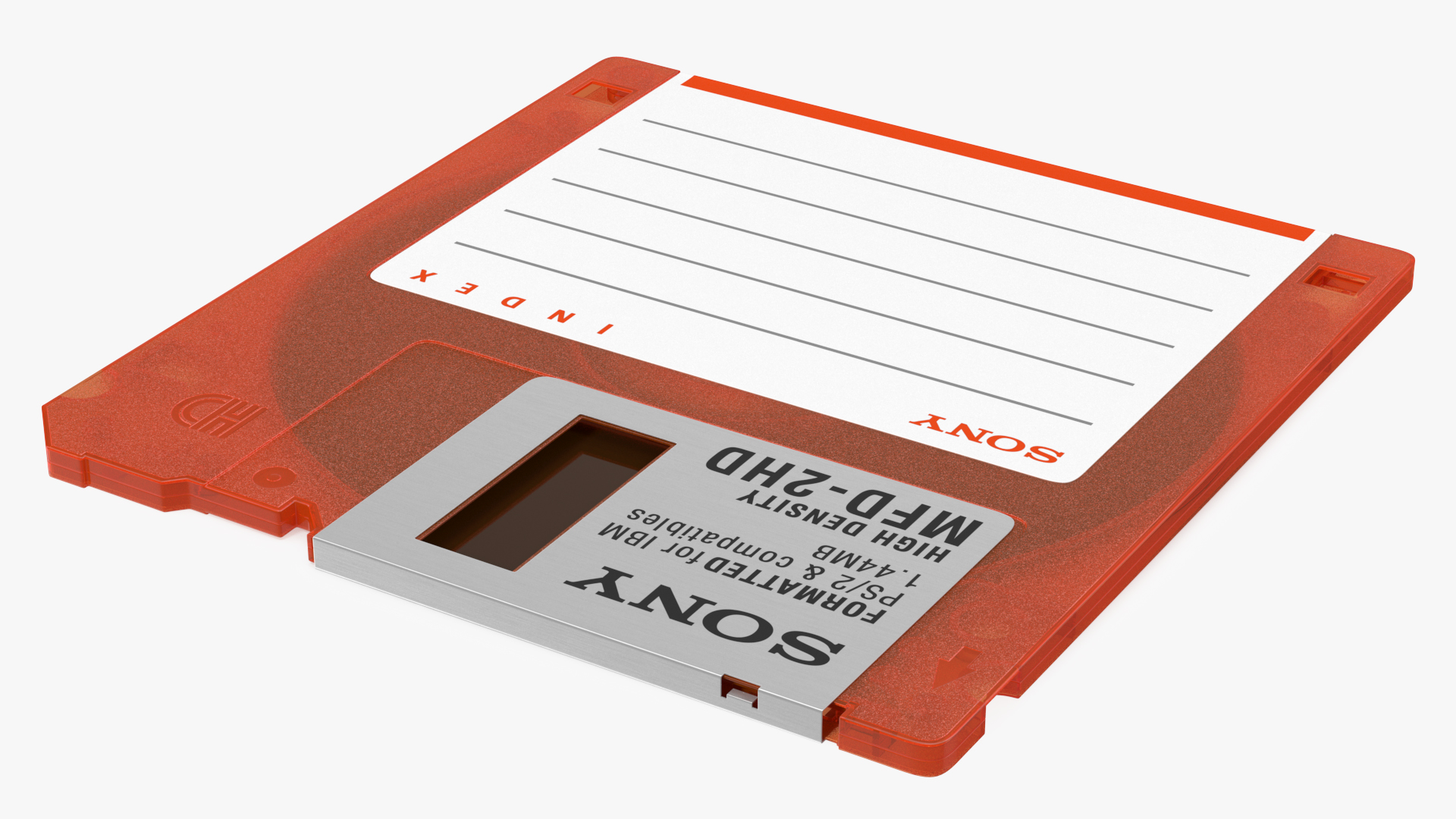 3D model Sony MFD 2HD Floppy Diskette Orange