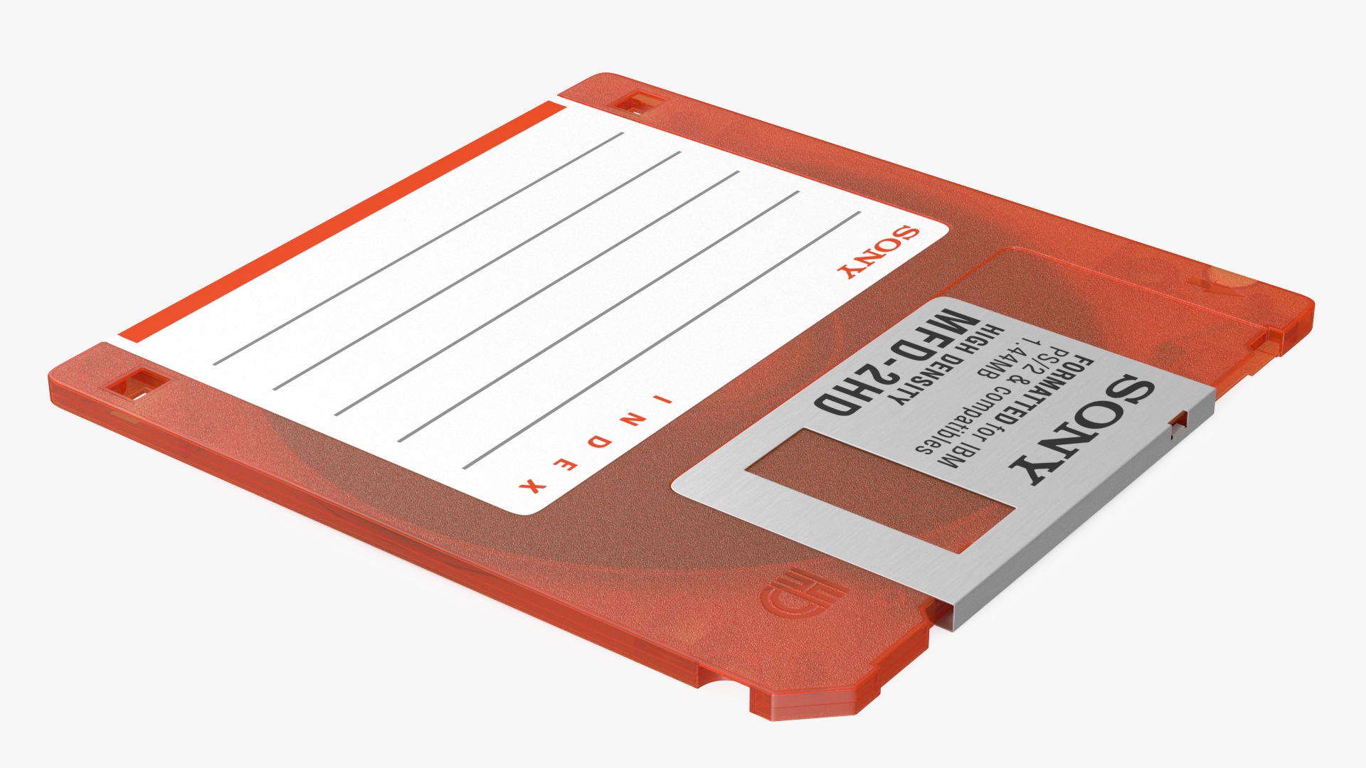 3D model Sony MFD 2HD Floppy Diskette Orange