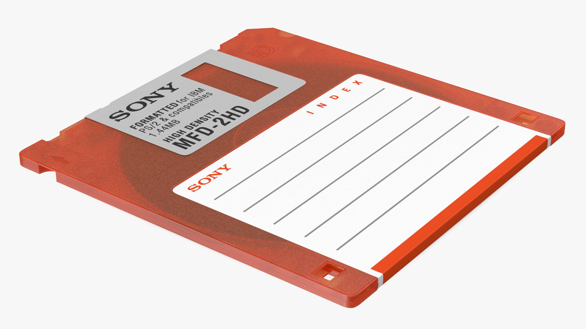 3D model Sony MFD 2HD Floppy Diskette Orange