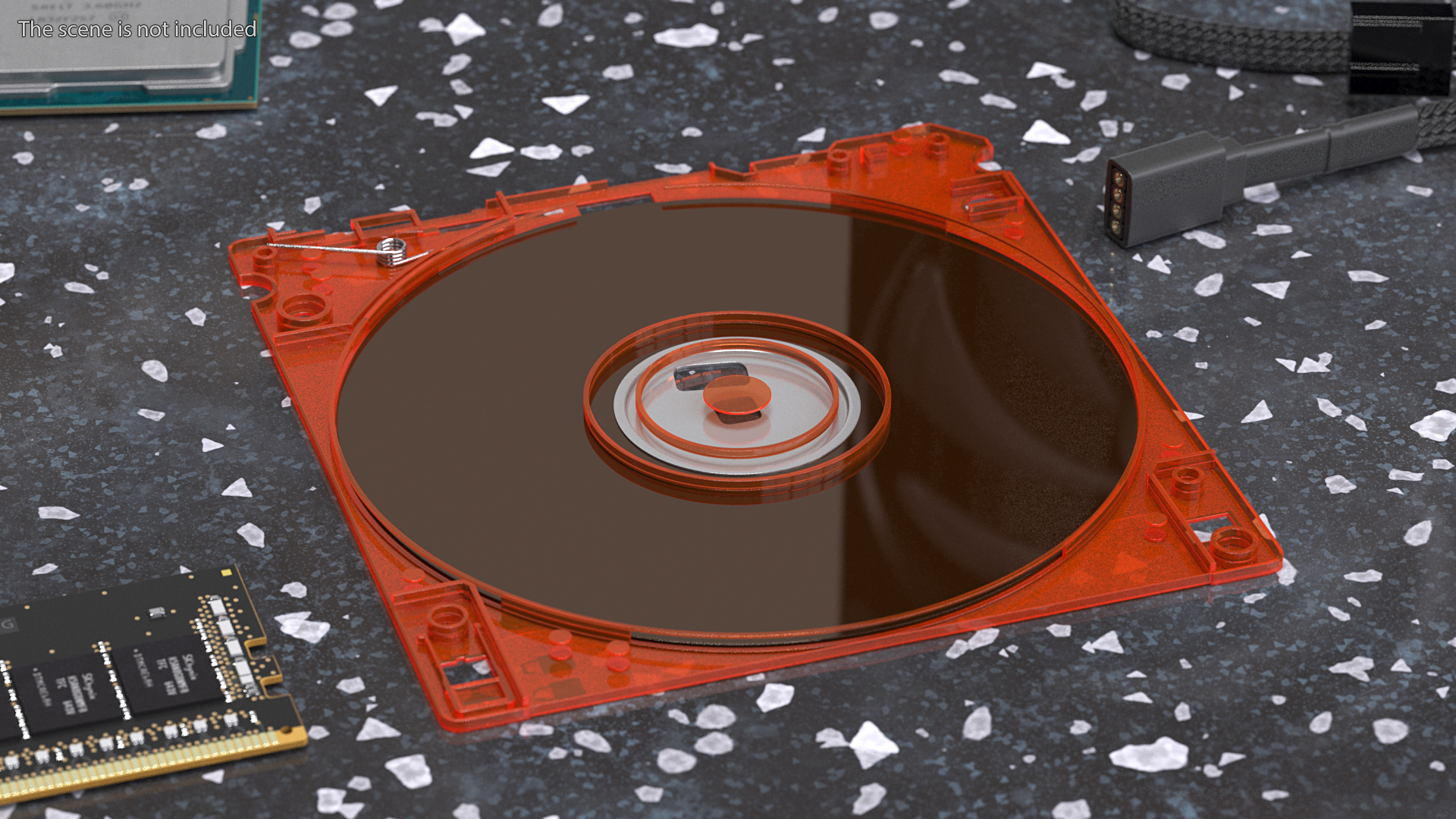 3D model Sony MFD 2HD Floppy Diskette Orange