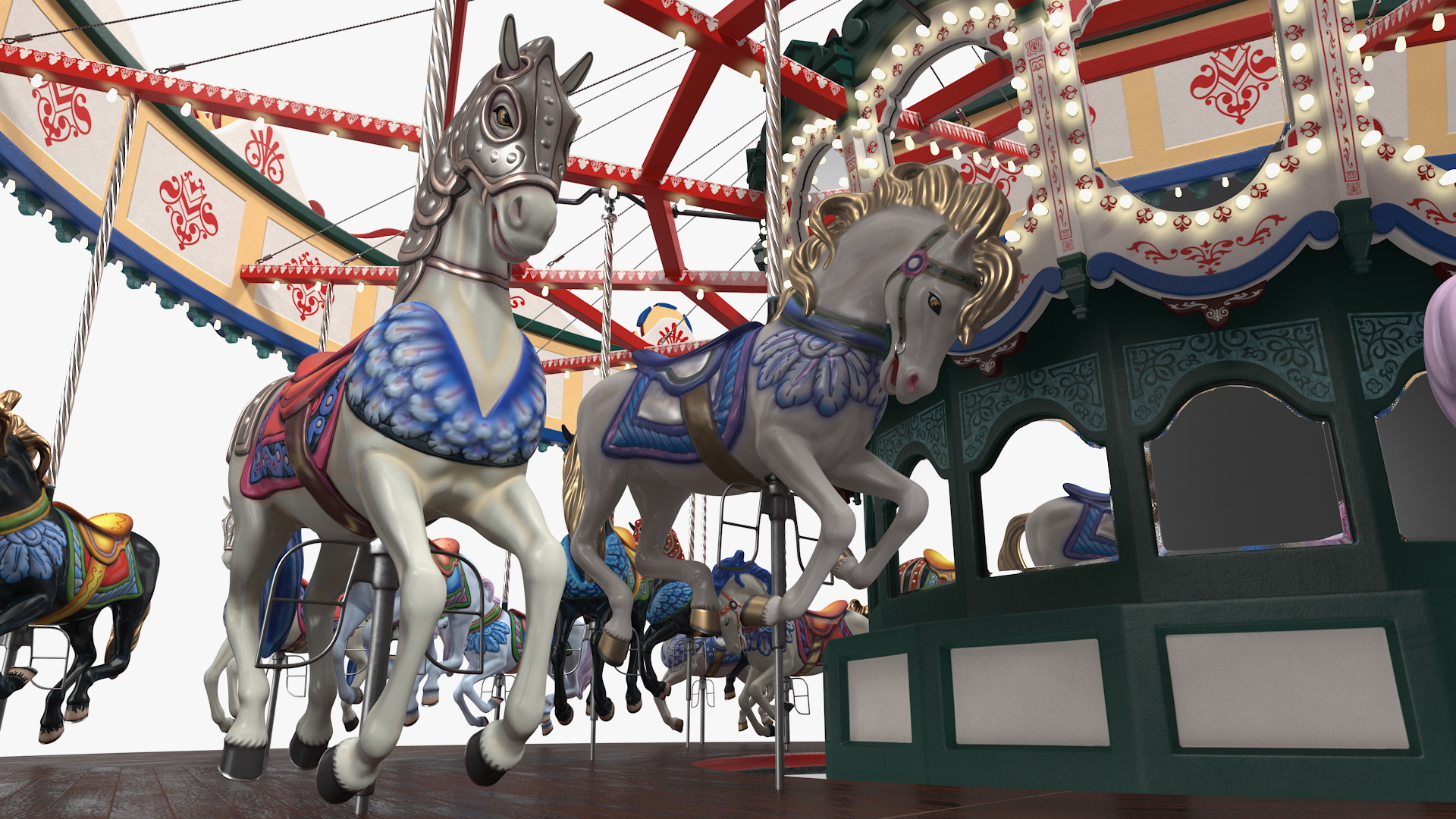 Amusment Park Carousel Rigged 3D model