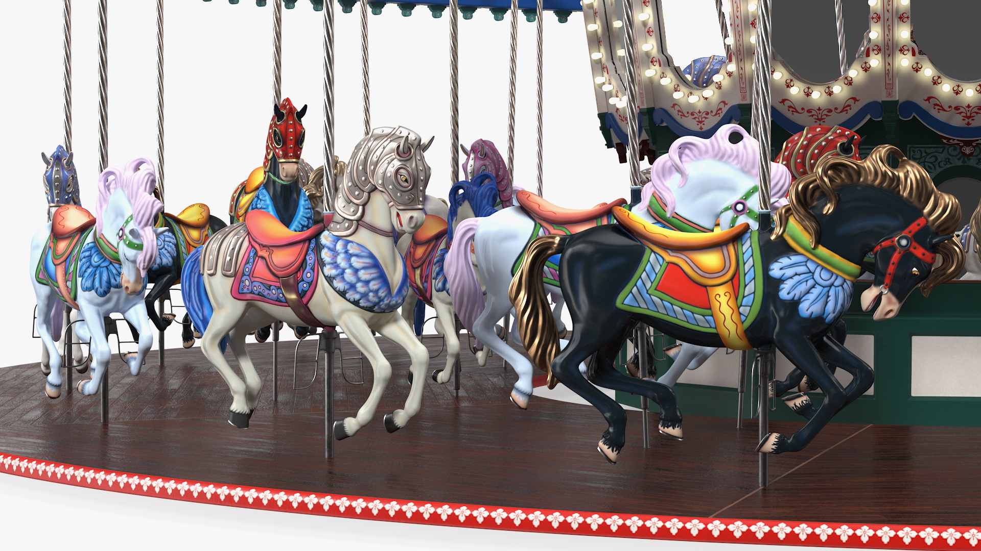 Amusment Park Carousel Rigged 3D model