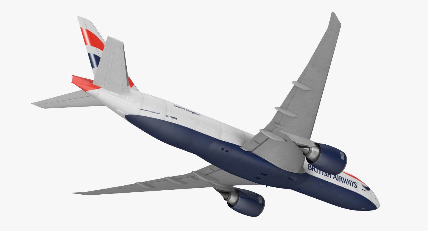 3D Boeing 777 Freighter British Airways Rigged model