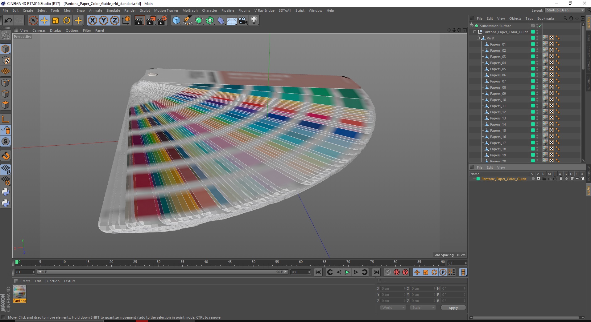 3D model Pantone Paper Color Guide