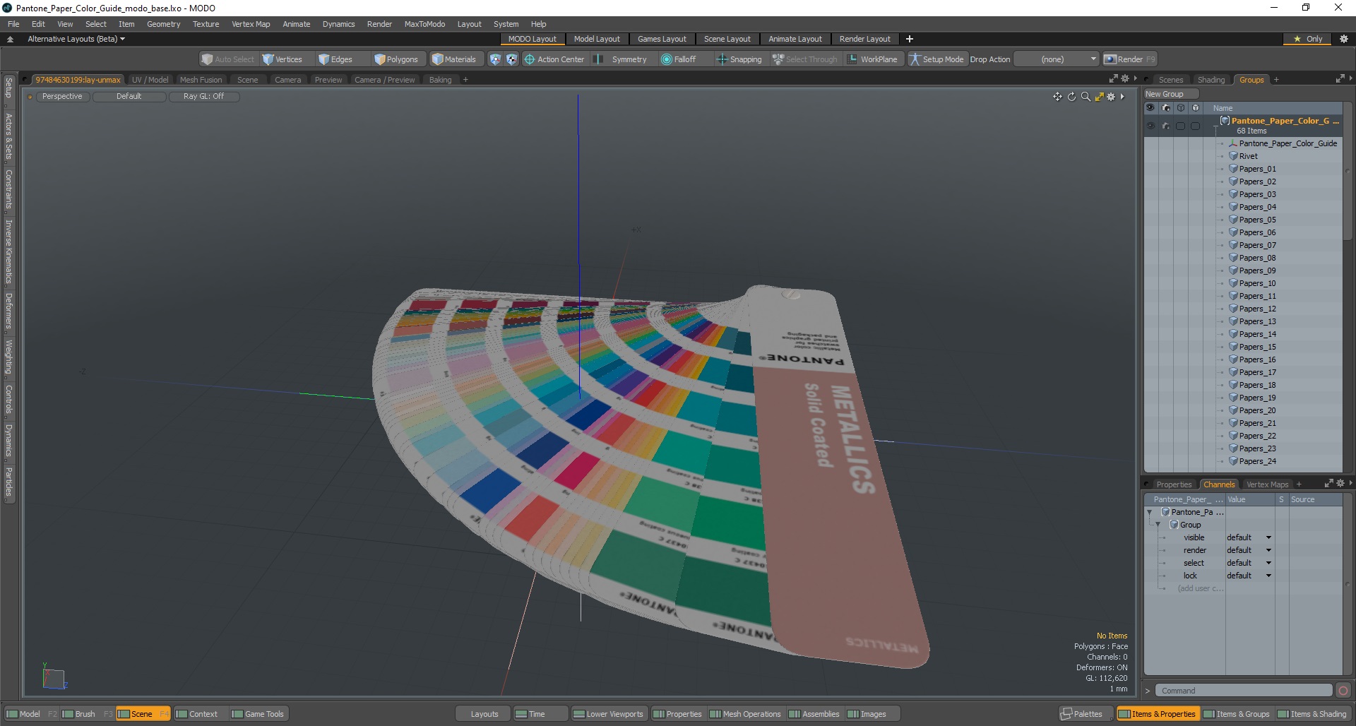 3D model Pantone Paper Color Guide