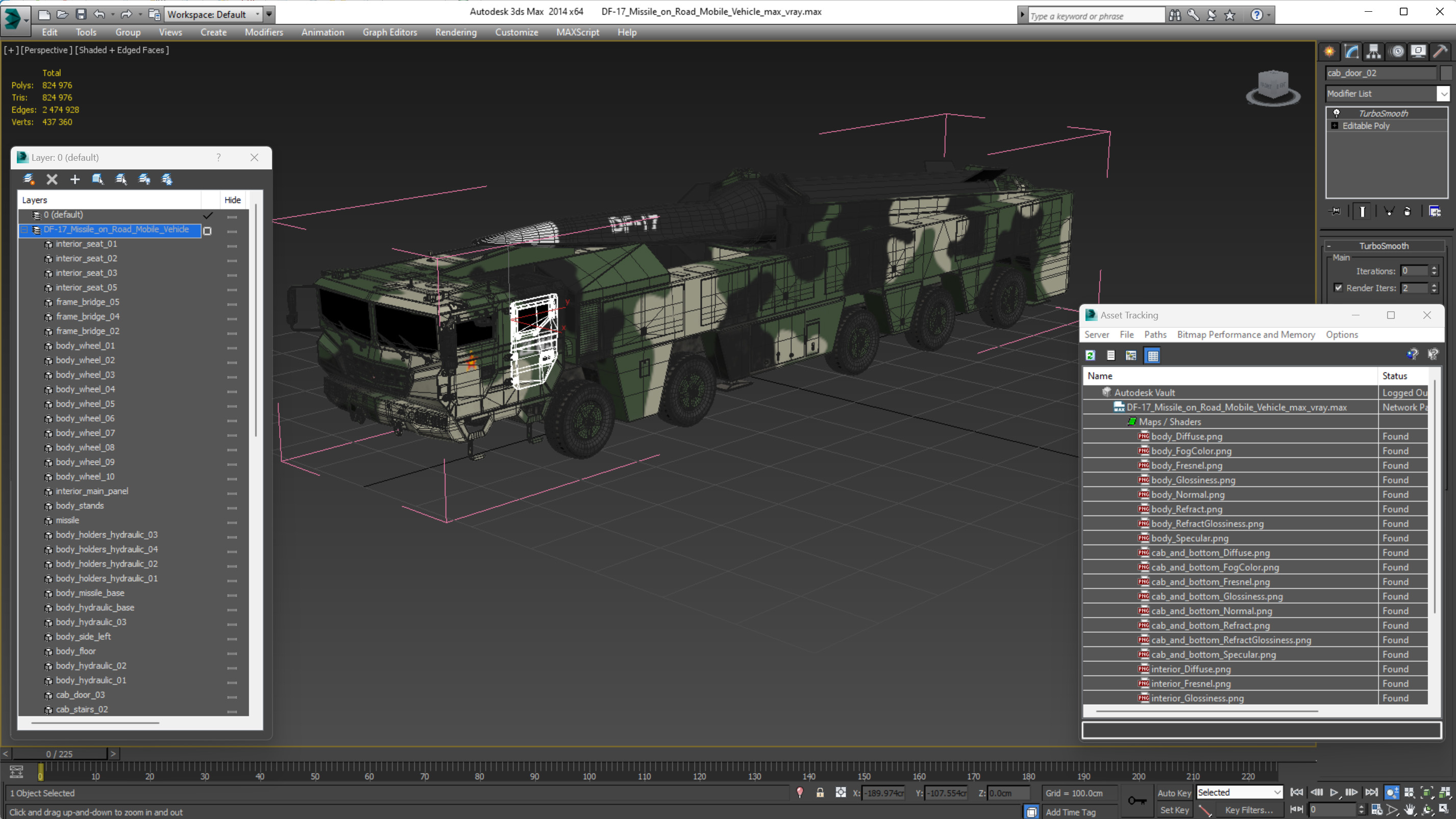 3D DF-17 Missile on Road Mobile Vehicle