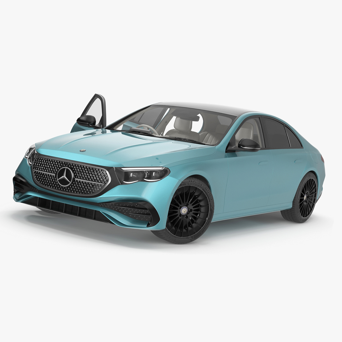 3D Next Gen Mercedes E-Class 2023 Blue Rigged for Cinema 4D