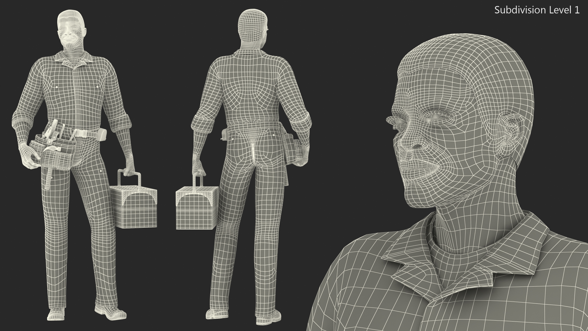 3D model African American Locksmith Standing Pose