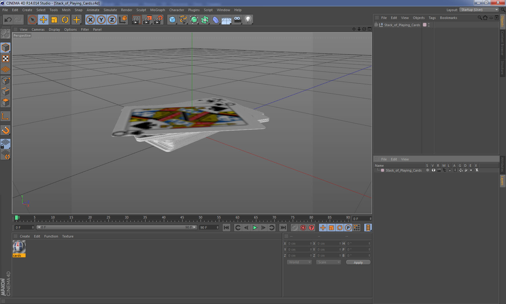 Stack of Playing Cards 3D