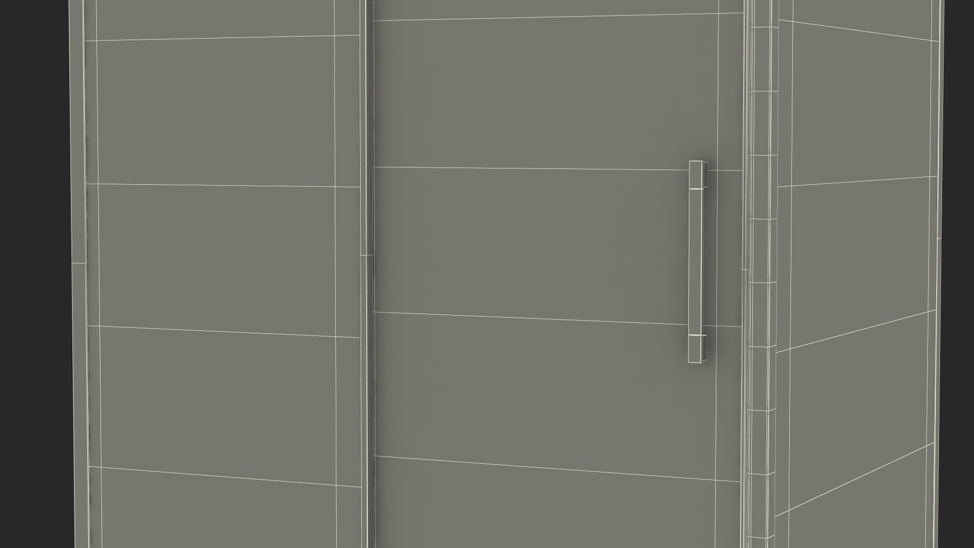 3D model Rectangle Shower Stall with Sliding Door Gold