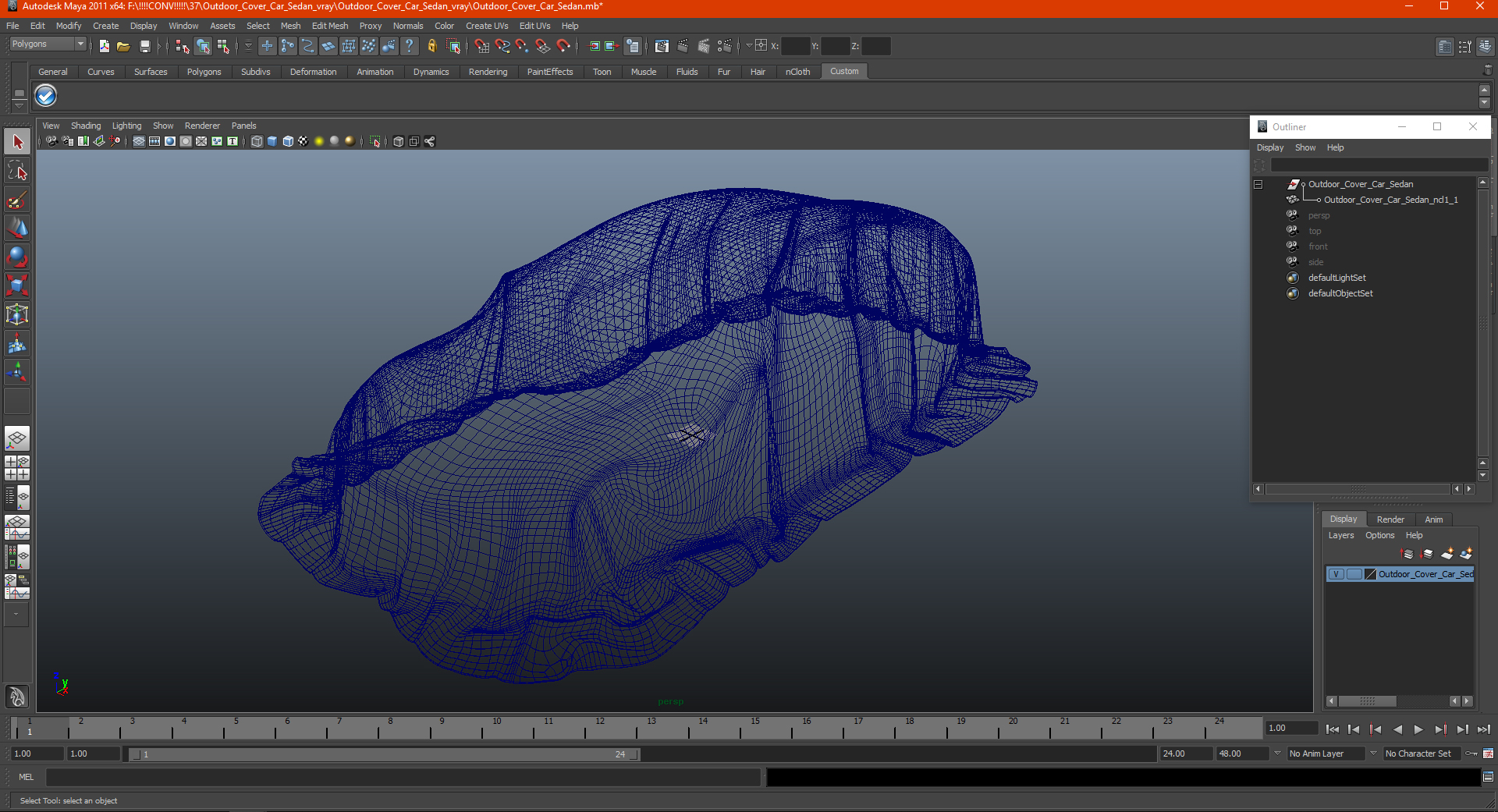 3D Outdoor Cover Car Sedan model
