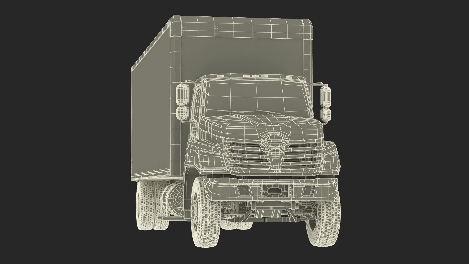 3D Cargo Box Truck Rigged for Maya