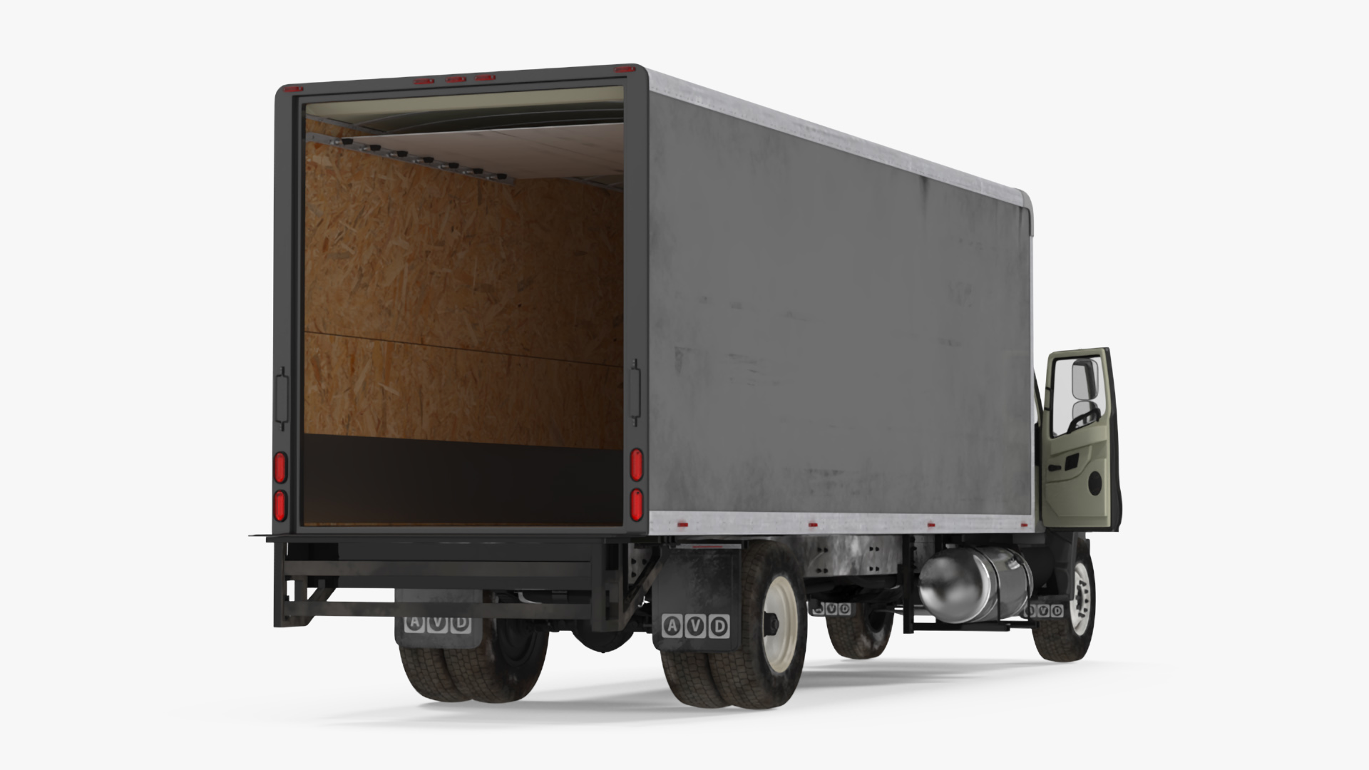 3D Cargo Box Truck Rigged for Maya