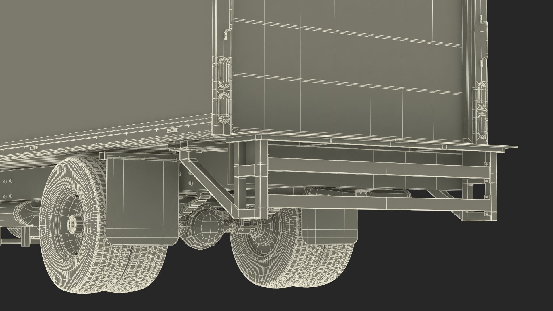 3D Cargo Box Truck Rigged for Maya