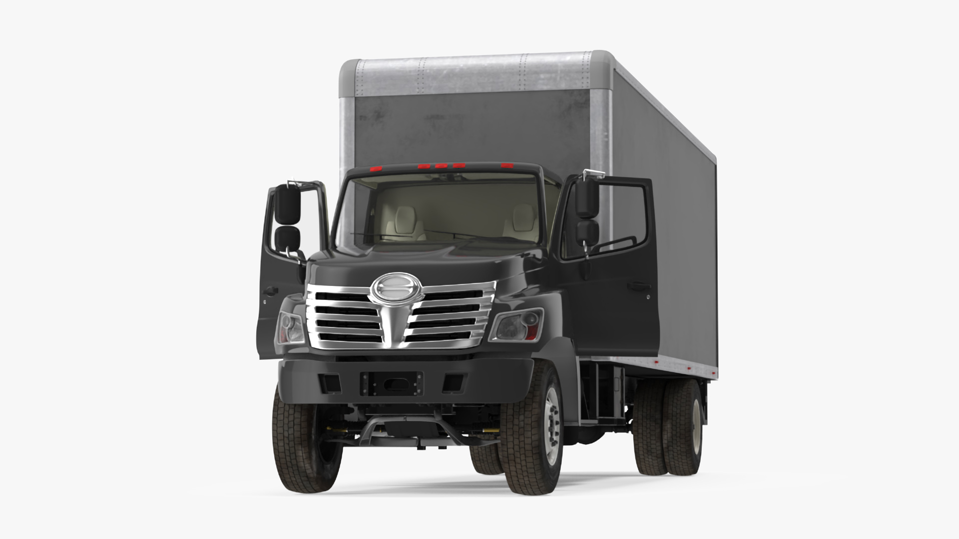 3D Cargo Box Truck Rigged for Maya