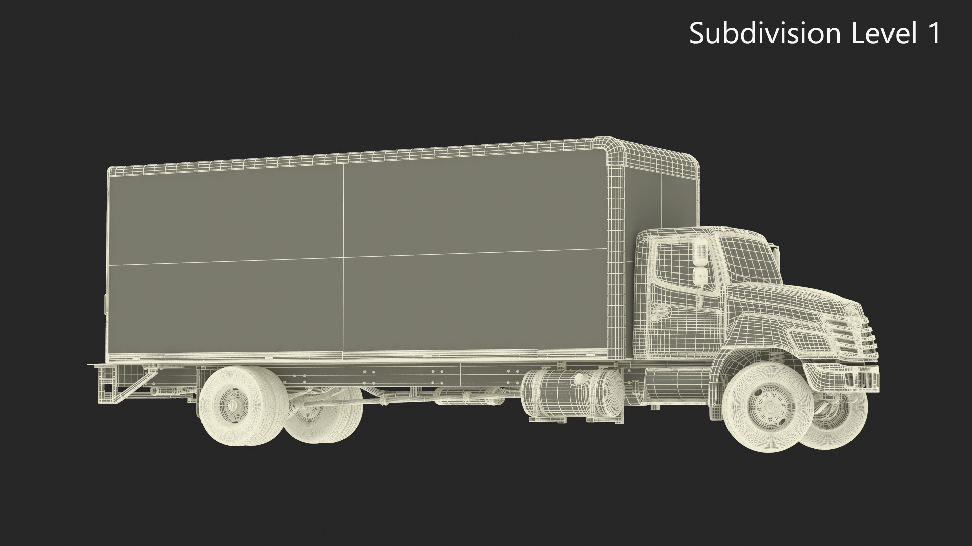 3D Cargo Box Truck Rigged for Maya