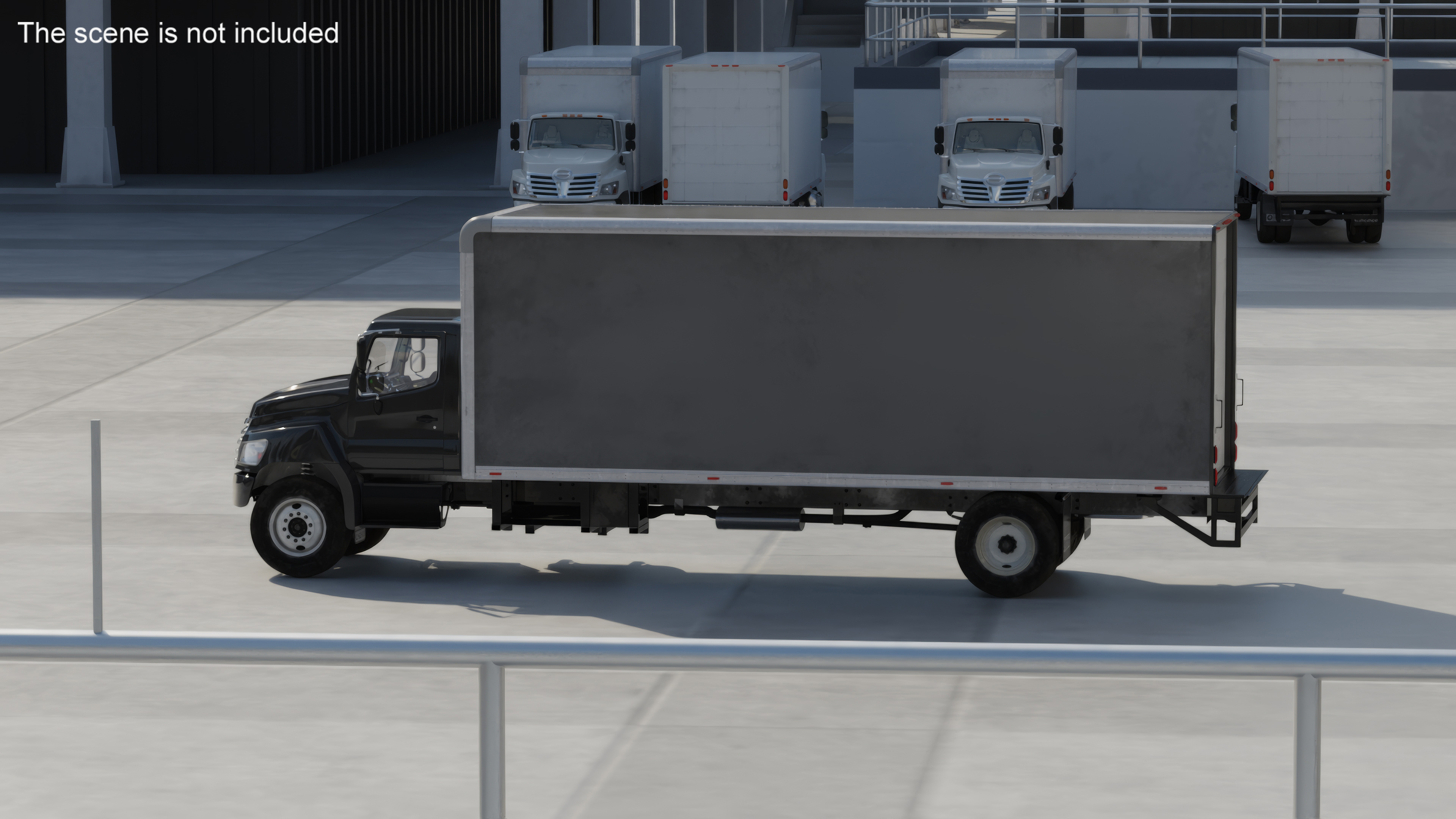 3D Cargo Box Truck Rigged for Maya