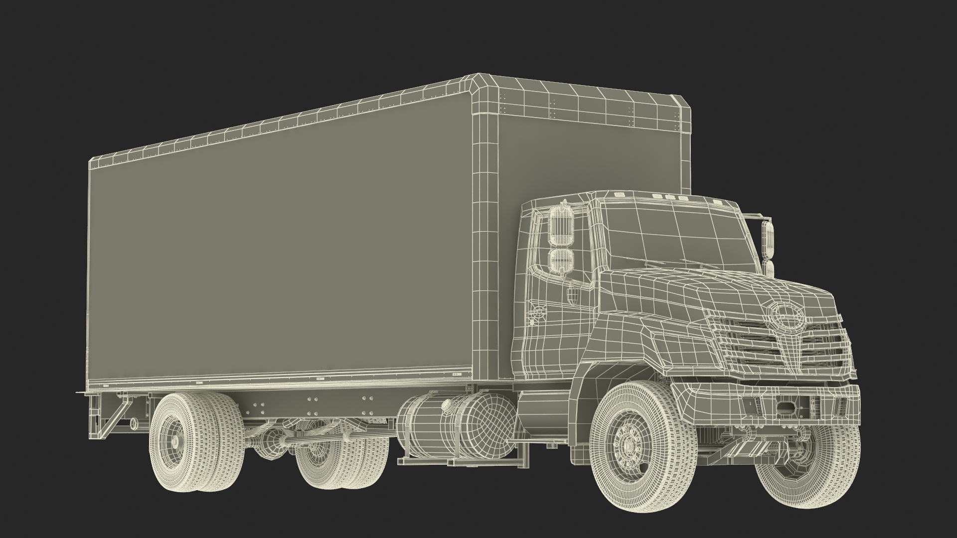 3D Cargo Box Truck Rigged for Maya