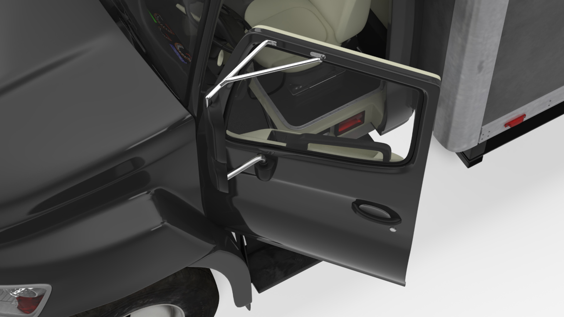 3D Cargo Box Truck Rigged for Maya