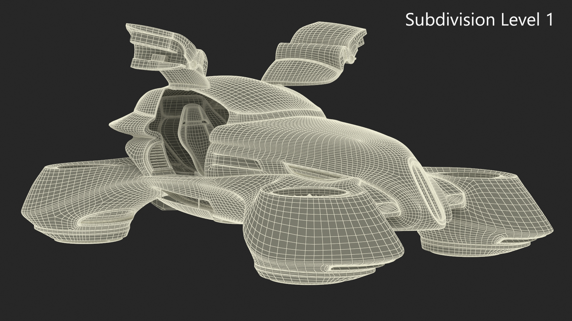 Hover Car Concept by Lazzarini Blue Rigged 3D