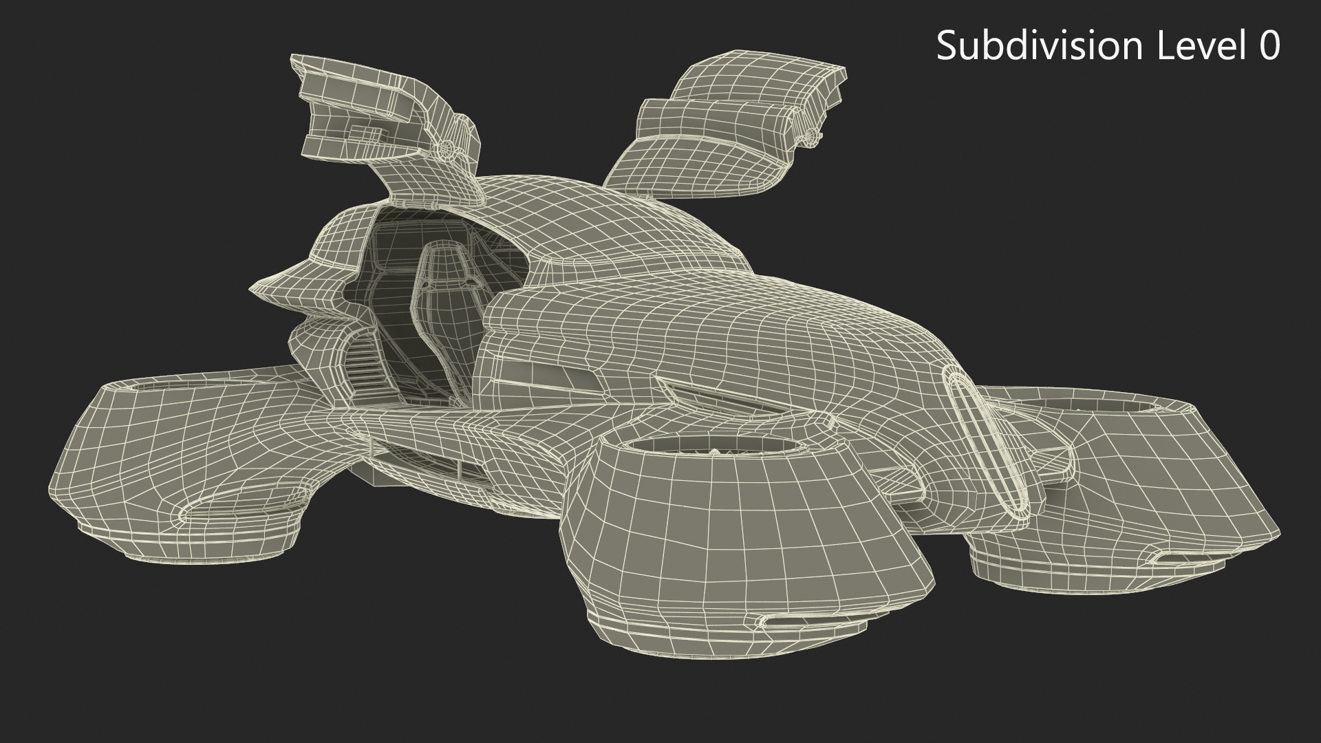 Hover Car Concept by Lazzarini Blue Rigged 3D