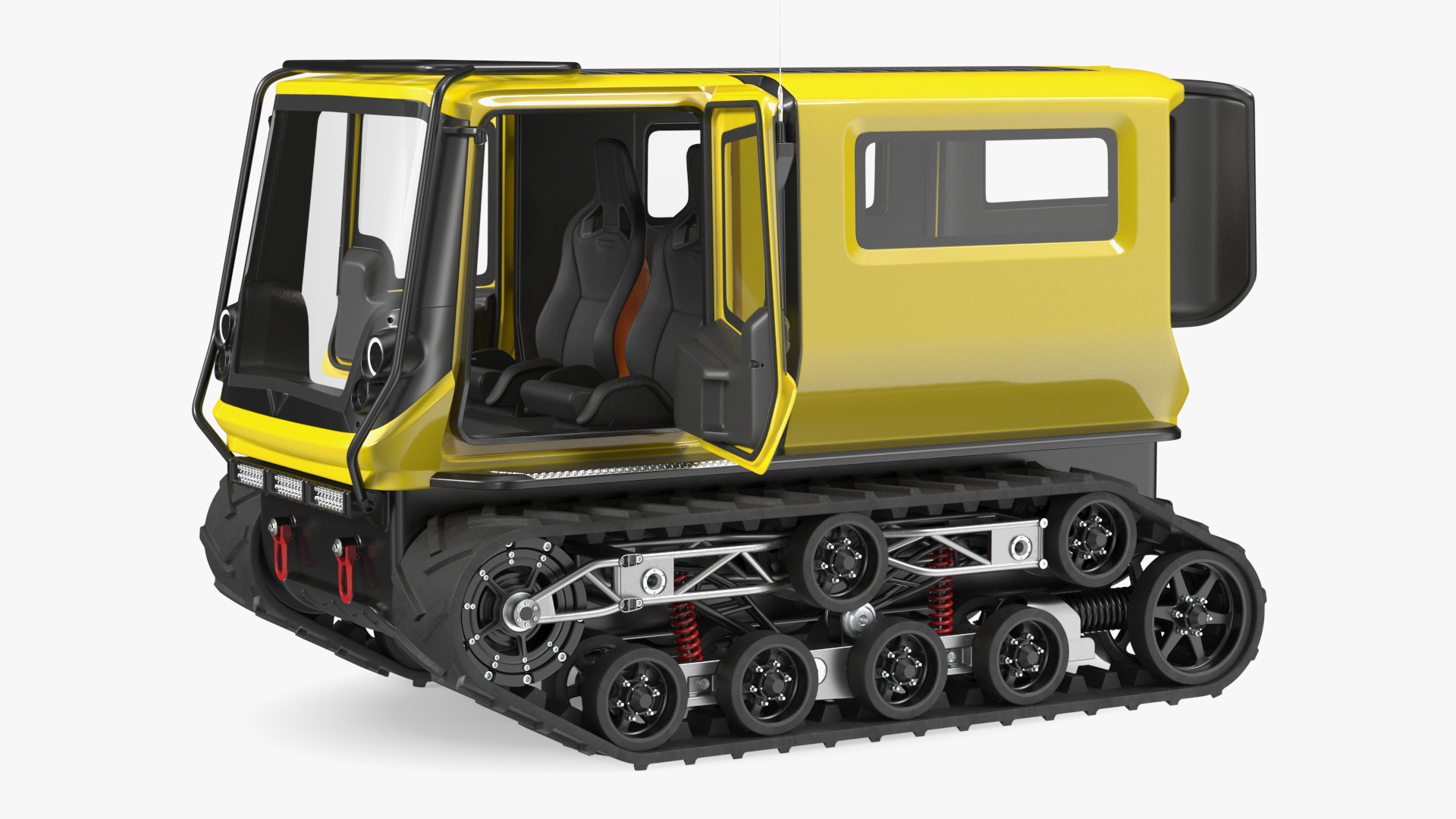 3D model Arctica Vehicle Simple Interior Yellow Rigged