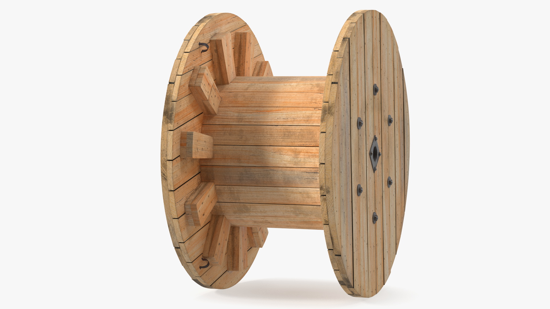3D Industrial Wooden Cable Drum model