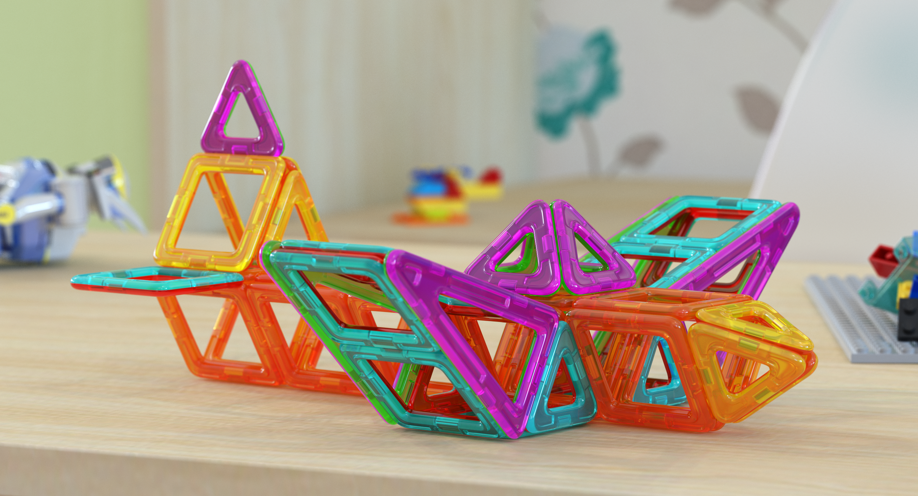 Magnetic Designer Toy Airplane 3D Model, view 3